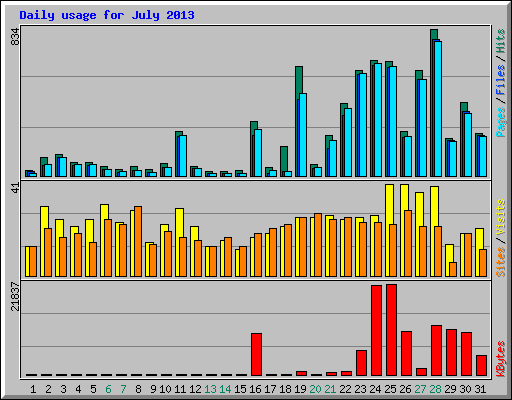 Daily usage for July 2013