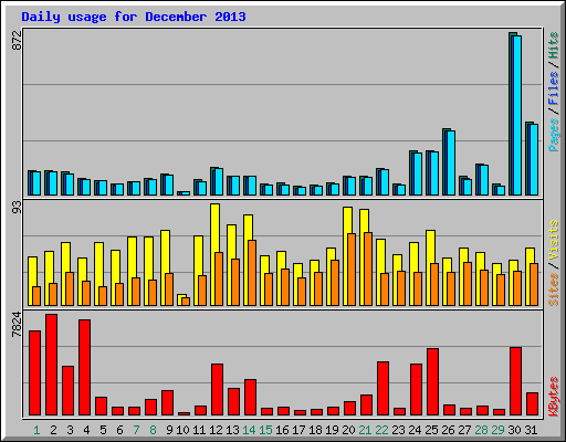 Daily usage for December 2013