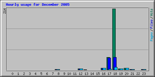 Hourly usage for December 2005