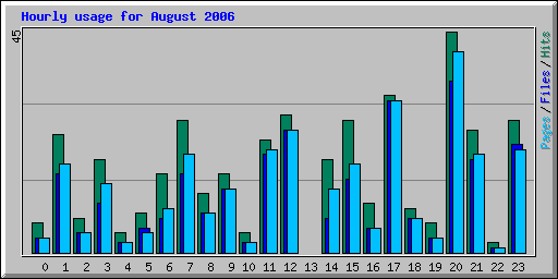 Hourly usage for August 2006