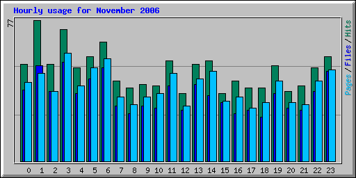 Hourly usage for November 2006