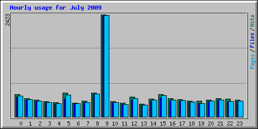 Hourly usage for July 2009