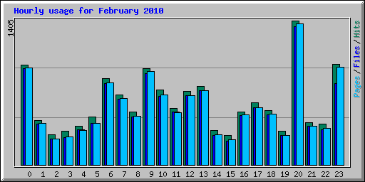 Hourly usage for February 2010