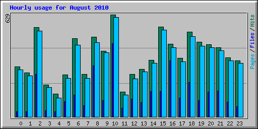Hourly usage for August 2010