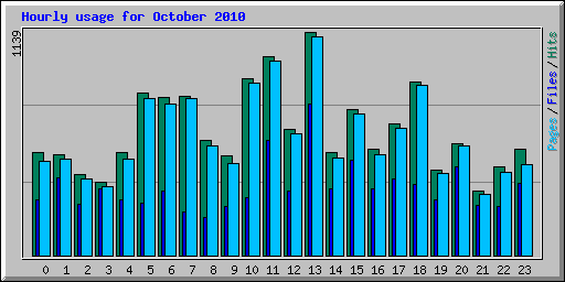 Hourly usage for October 2010