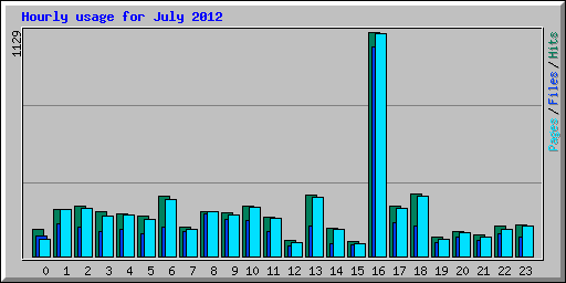 Hourly usage for July 2012