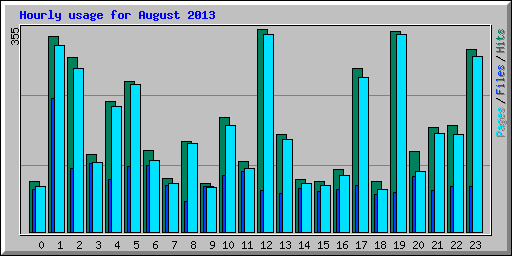 Hourly usage for August 2013