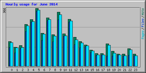 Hourly usage for June 2014