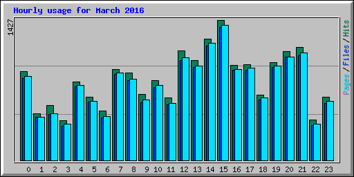 Hourly usage for March 2016