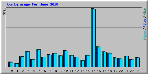 Hourly usage for June 2016
