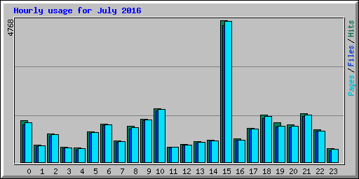 Hourly usage for July 2016