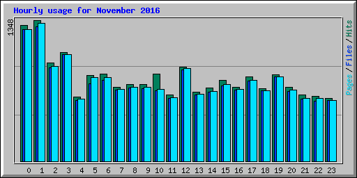 Hourly usage for November 2016