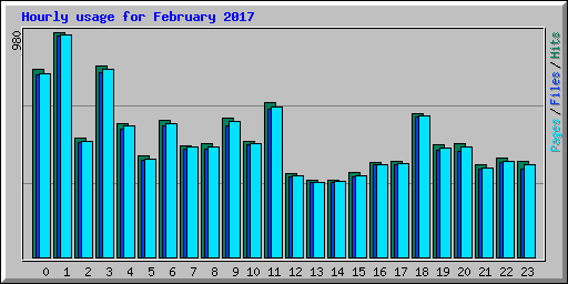 Hourly usage for February 2017