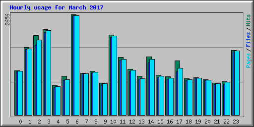 Hourly usage for March 2017