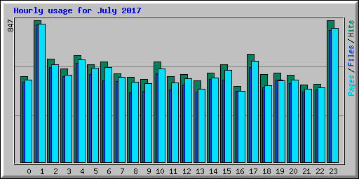 Hourly usage for July 2017