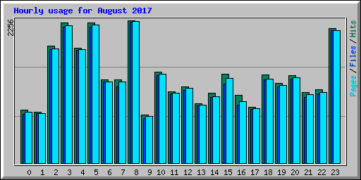 Hourly usage for August 2017