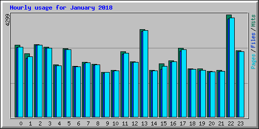 Hourly usage for January 2018